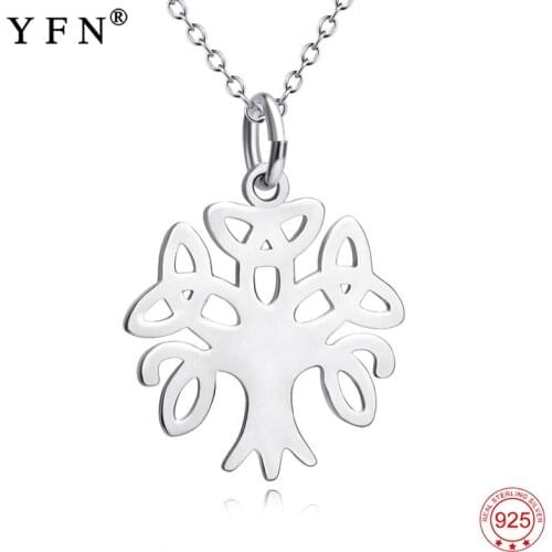 925 Sterling Silver Lucky Knot Classic Necklace Jewelry Tree of Life Pendants Necklaces For Women Jewelry Collares Gift GNX12832