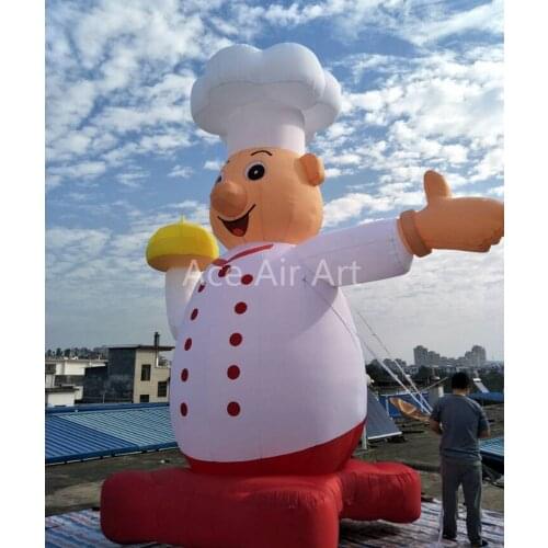 Free shipping 5m H giant advertising cartoon chef model inflatable chef for restaurants advertisings