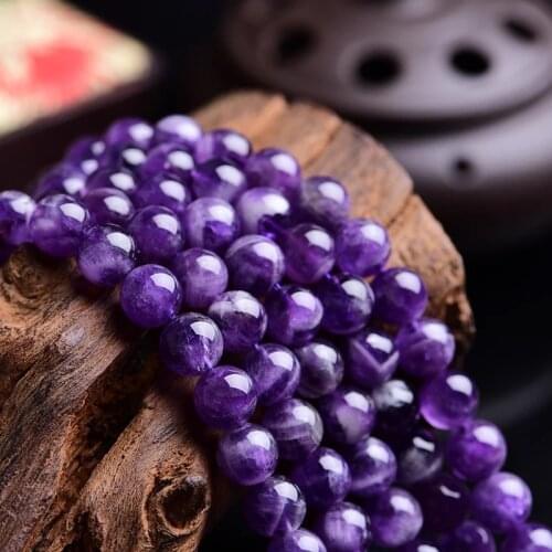 Natural Stone Beads Fashion Amethyst Loose Bead 4/6/8/10mm for DIY Jewelry Making Bracelet Necklace Gift