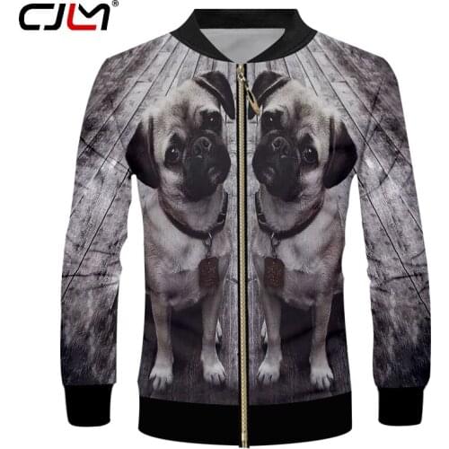 CJLM Man Large Size Cheapest Animal Zip Jacket 3D Full Printed Gray Dog Mens Loose Spandex Zipper Coat Direct Selling