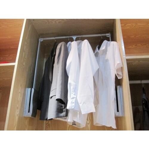 Cloakroom lifts clothes rail multi-function clothes hanger pull-down damping hydraulic pull rod hanger hardware