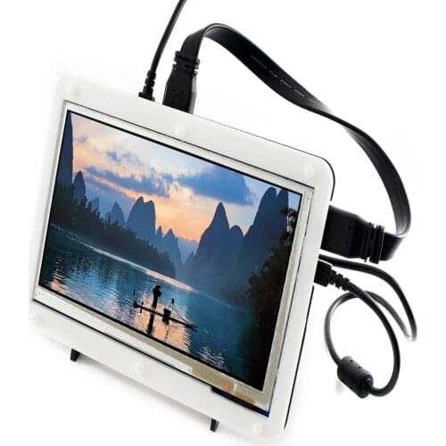 Waveshare 7inch HDMI LCD (B) + Bicolor case Capacitive Touch Screen Display for Raspberry Pi Banana Pi BB Black Computer Monitor