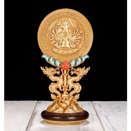 HOME shrine altar worship exorcise evil spirits Buddhism safe protection Guanyin Buddha COPPER Dragon ZHUN TI JING Collimator