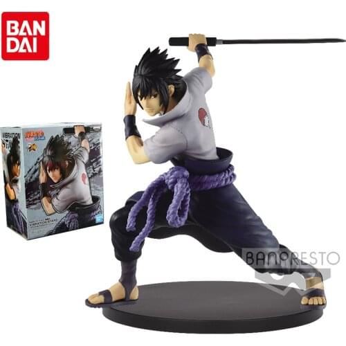 Bandai Naruto Anime Figure BANPRESTO VIBRATION STARS Ninjutsu Battle Uchiha Sasuke Genuine Model Decoration Children Toys