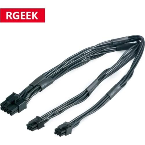 RGeek 16AWG Dual Mini 6 Pin to 8 Pin PCI Express Power Adapter Cable for Mac Pro Video Card GTX 1080 Power Mac G5 15 Inch(37cm)