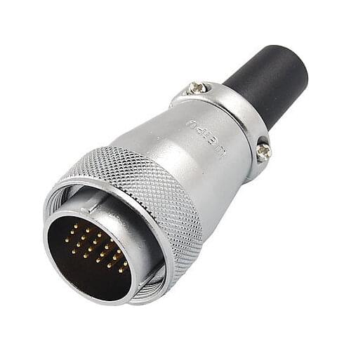28mm Mounting Hole WS28-2/3/4/7/10/12/16/17/20/24/26 Pins Aviation Circular Connector Plug AC 400V