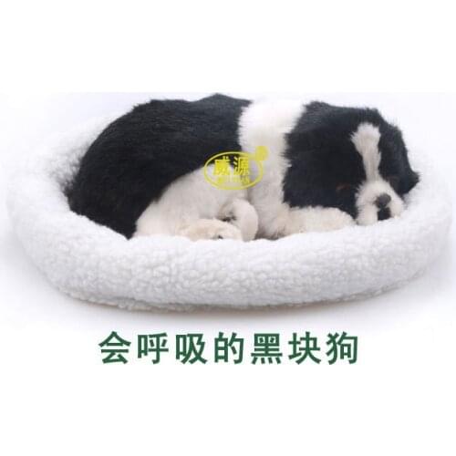 Pampered petz pet mate breathing dog Black spots dog cute toy sleeping pet emulational mini lifelike lively visual vivid toy