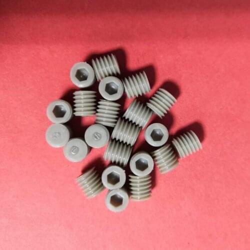 M4 M5 M6 size allen set screw PEEK plastic hexagon socket male bolt flat end thread pitch corrosion resistant 6mm 8mm length