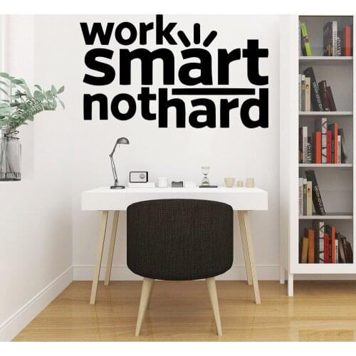 Work Smart Text Art Sticker Waterproof Wall Stickers For Living Room Home Decor Background Wall Art Decal