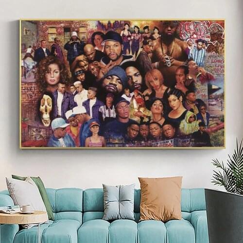 Abstract Hop Painting Wall Art Canvas Printing Portrait Street Graffiti Wall Art Poster and Picture for Home Decor Cuadros