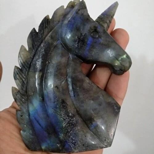 Natural labradorite Hand Carved unicorn quartz crystal reiki healing random