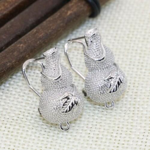 New Arrival 13*22mm Silver-color Gourd Shape Stud Earrings for Girls Women Party Gifts Frost Matte Elegant Jewelry B2840