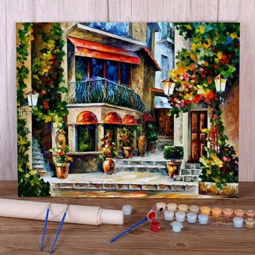 Sicily - Sunny Spring Morning Coloring By Numbers Painting Set Oil Paints 40*50 Oil Painting Home Decor For Adults Handicraft