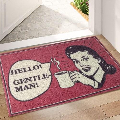 Welcome Indoor Doormat Durable Non Slip Low-Profile Entrance Rug for Entry Front Door Mat Mud Dirt Trapper Entrance Carpet