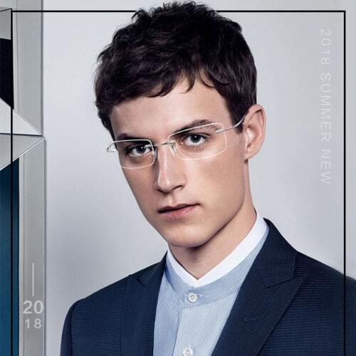 Super Light and Flexible Rimless Titanium Eyeglasses Frame for Women and Men Eyewear Optical Prescription Spectacles