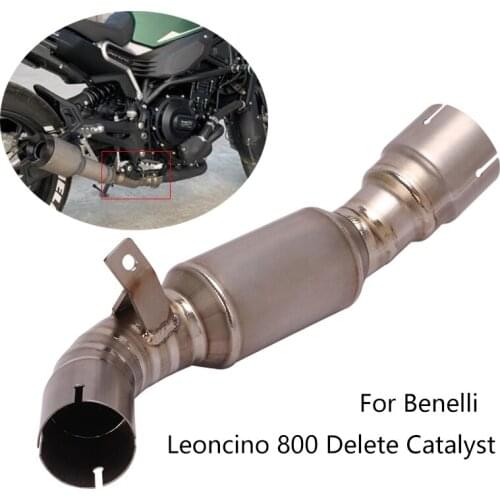 Delete Catalyst for Benelli Leoncino 800 Exhaust Pipe Motorcycle Titanium Alloy Mid Link Tube Slip On Original Muffler