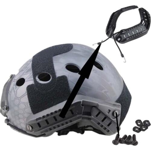 1 Pair Tactic Military Combat Helmet Side Rails Hunting Fast Helmet Guide Rail with Lanyard Mounting Screws Accessories