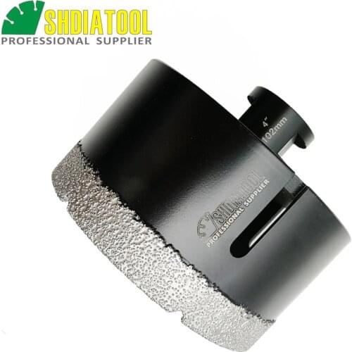 SHDIATOOL 4" Vacuum brazed diamond Dry drilling bits 102mm 5/8-11 connection Drill bits for porcelain tile granite marble brick