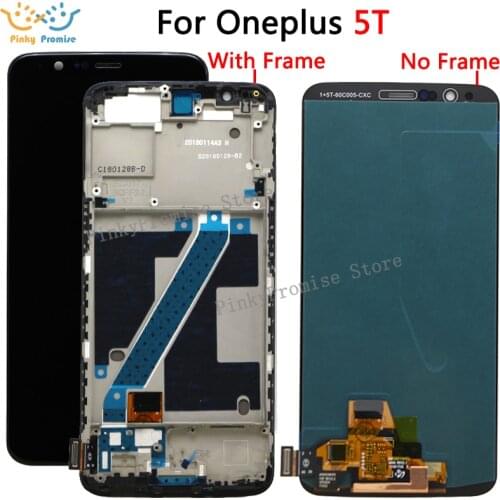 100% Tested OLED for Oneplus 5T A5010 LCD Display Touch Screen Digitizer Assembly 2160*1080 Frame with tools
