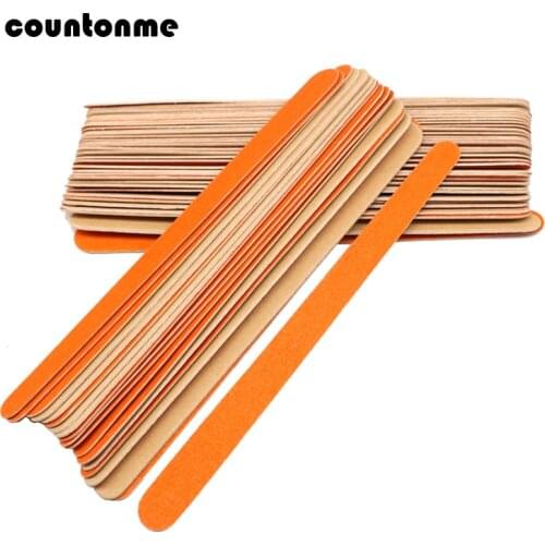 100Pcs Wood Nail Files Disposable Wooden Nail File 180/240 Double Side Sandpaper Buffer Block Manicure lime a ongle professionel