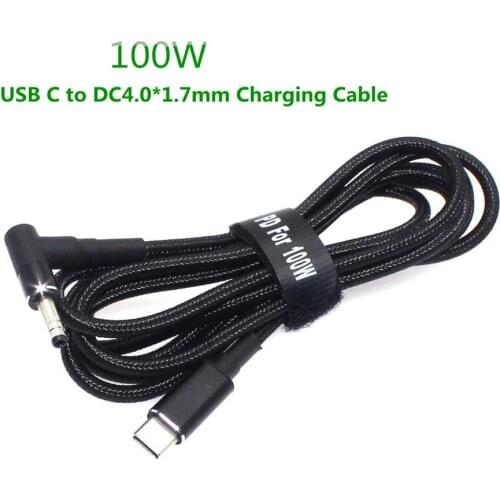 100W USB C Type C Male to DC4.0 X 1.7mm Male PD Charger Connector Adapter Cable for Xiaomi RedmiBook 14 for Lenovo 1.8m