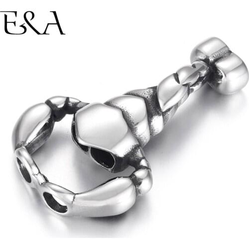 2pcs Stainless Steel Connector Scorpion Shaped Double Hole 5mm for DIY Charms Bracelet Findings Jewelry Making Parts Supplies