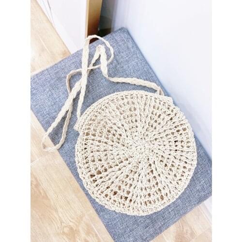 23.5x23.5CM 2020 New Frame Paper Rope Disc Female Summer Straw Bag Paper Rope Crochet Bag Beach Bag a6321