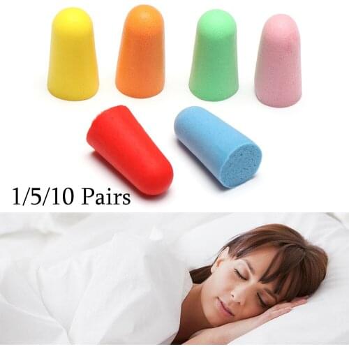 5/10 Pairs Box Packed Sleeping Anti-noise Rebound Soft Earmuffs Tapered Shape Polyurethane Foam Portable Travel Comfort Earplugs