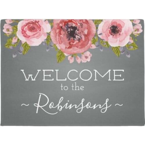 Watercolor Flowers Doormat Home City Rustic Doormat Home Decoration Entry Non-slip Door Mat Rubber Washable Floor