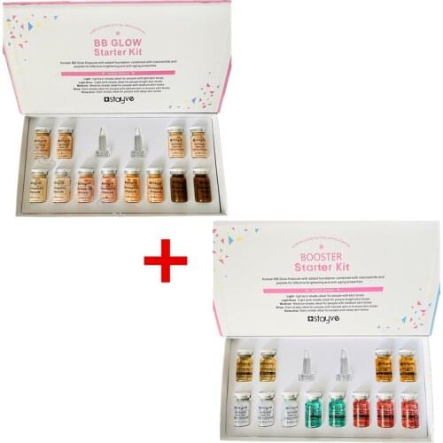 12Pcs Stayve BB Cream Glow Cosmetic Beginner Starter Ampoule Kit Whitening Brightening Liquid Foundation for Microneedles