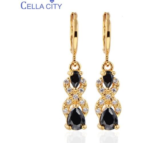 Cellacity Silver 925 Earrings Jewelry With Black Obsidian Water Drop Gemstones Women Fine Jewelry Wholesale Party Wedding Gift