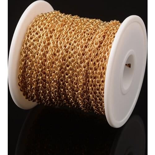 10M 3mm Plating Stainless Steel Cable Chains Golden Black Unwelded Link Necklace Chain for jewelry Making Findings Diy Materials