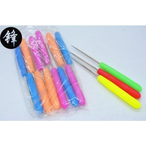 Colored plastic handle hand tool pass through awl office of financial instruments