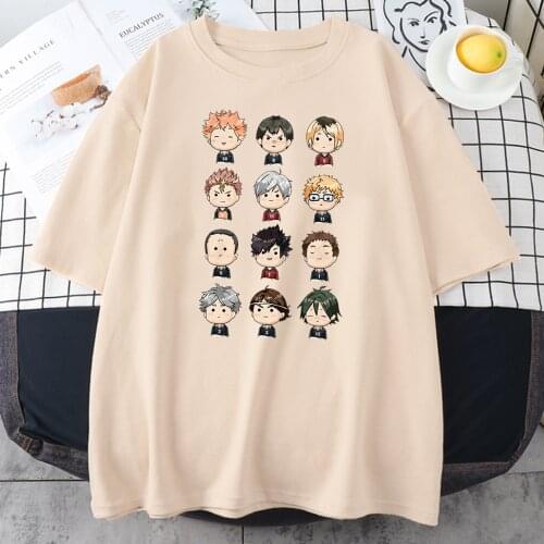 Haikyuu Japan Anime Kawaii Women T-Shirt Korean Style T-Shirts Hip Hop Brand T Shirt 2021 Summer Oversized Woman Tee Shirts