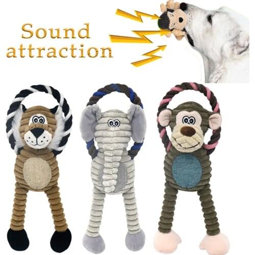 Toys For Dogs Cats Puppy Molar Tooth Cleaning Antistress Fidget Dog Plush Chews Vocal Toys Vent Simulation Monkey Lion Soft Toys