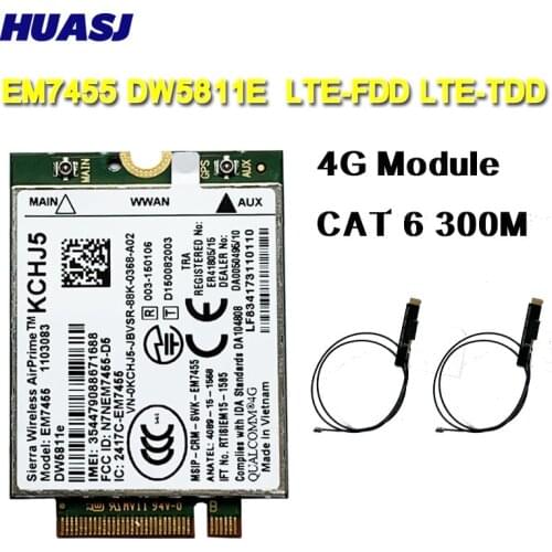 Huasj EM7455 DW5811E FDD/TDD LTE CAT6 4G Module 4G Card Gobi6000 WLAN Card for E7270 E7470 E7370 E5570 E5470