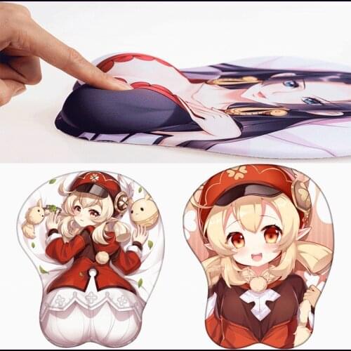 Klee Cosplay Anime Mouse Pad 3d Sexy Wrist Rest Playmat Genshin Impact Cosplay Props Silicone Mousepad for Laptop PC