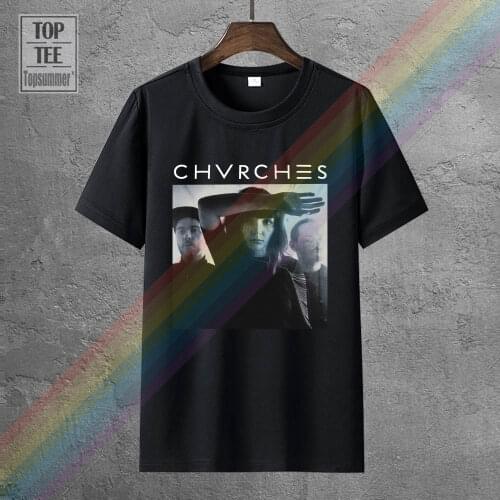 Chvrches Mens T Shirt Shadow Drenched B & W Photo Under Band Name