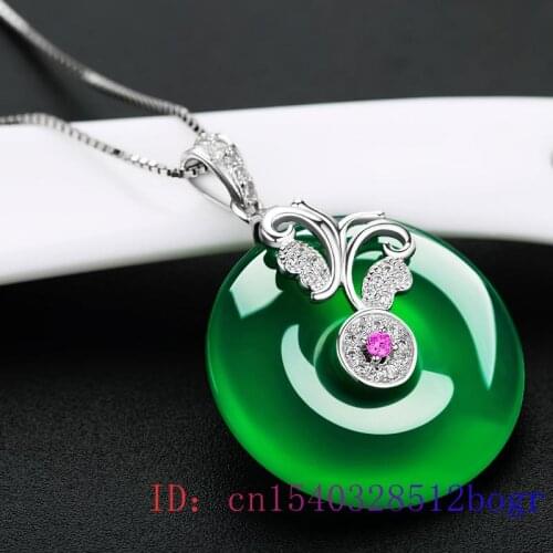 Jade Butterfly Pendant Jadeite Women Natural Chinese Gifts Charm Jewelry Amulet 925 Silver Necklace Hetian Fashion