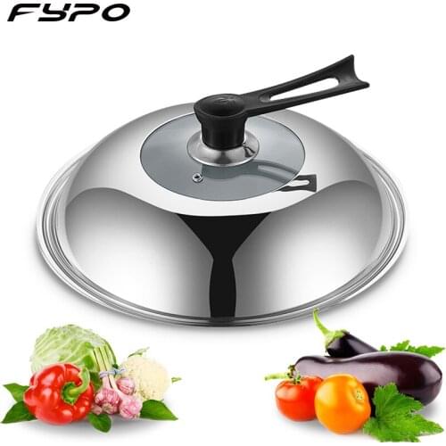 Stainless Steel Pot Lid, Frying Pan Lid Anti-scalding Wok Lid Transparent Steamer Lid Universal Glass Lid -32/34/36cm