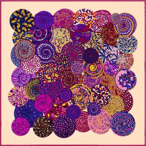 New Luxury Brand Shawl Twill Silk Scarf Welkin Snail Print Hijab Square Scarves Kerchief Woman Headband Wraps Female Giant Scarf