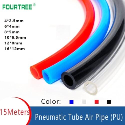 15 Meters PU High Pressure Pneumatic Components Hose OD 4/6/8/10/12/14/16mm Pipe Tube Air Pump Trachea Wholesale