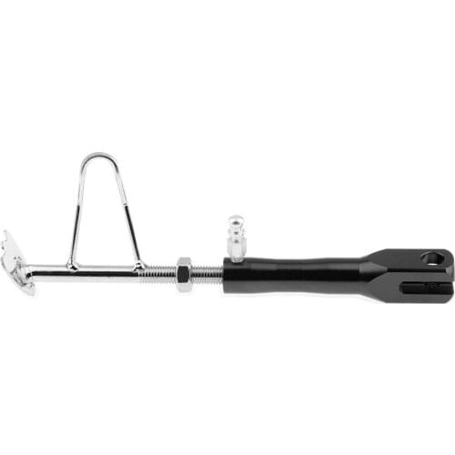 Adjustable Motorcycle Motorbike Foot Kickstand Side Stand Supporter (Black)