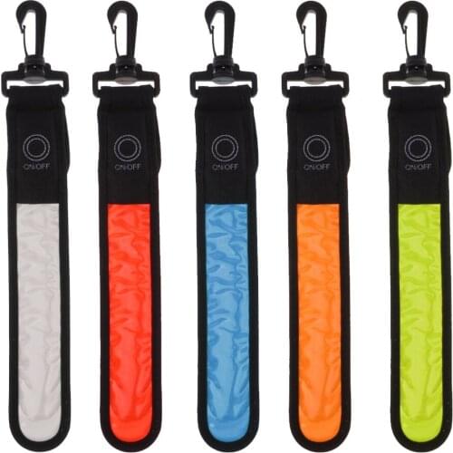 Backpack Reflective Strip Cycle Hiking School Bag Night LED Reflector Light for Outdoor Cyclists, Joggers, Students
