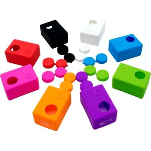 For SJ4000 WIFI SJ4000+ SJ5000 SJ7000 SJ9000 Silicone Case with 2 Lens Cap Covers for Eken H9 H9r Protective Cover