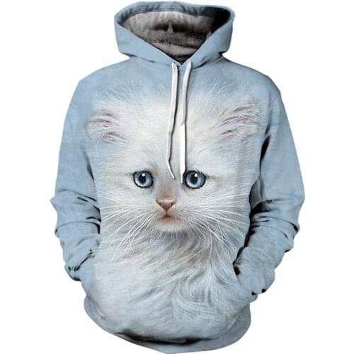 Hoodie 2021 Fall Hot-selling Brand Fashion Top Men and Women Long Sleeve 3D Printing Cat Anime Crew Neck Pullover Sportswear