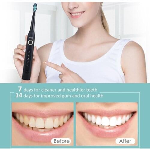 Sonic Electric Toothbrush Adult Timer Teeth Whitening Brush 5Mode USB Rechargeable Tooth Brushe 507 Replacement 1 handle+8 Heads