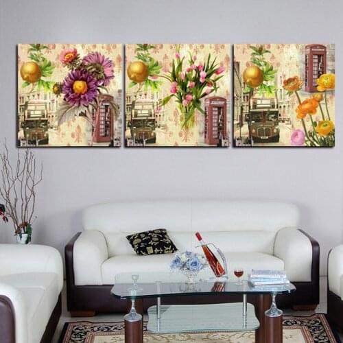 Vintage Print Canvas Painting Flower Wall Pictures for Living Room Canvas Picture Oil Painting Wall Decor Canvas Prints No Frame