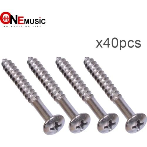 40 pcs Chorme Electric Bass guitar NECK Joint plate mounting screws/Fixing Bolt Guitar parts 5*45mm