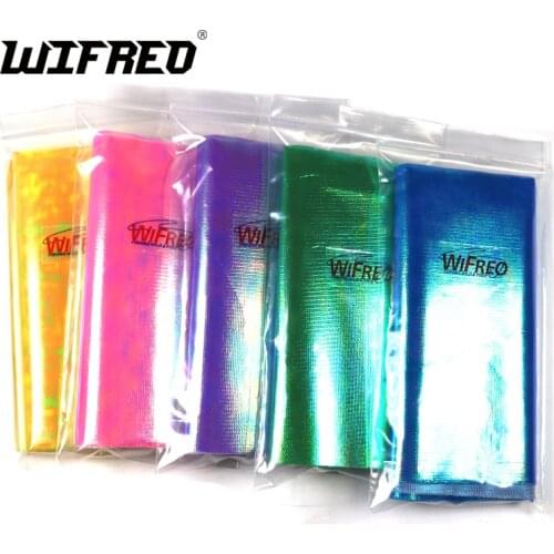 Wifreo 5bags X 15cmX110cm Strengthened Metalic Holographic Flash Film Durable Sabiki Fish Skin Film Assit Hook Wing Material